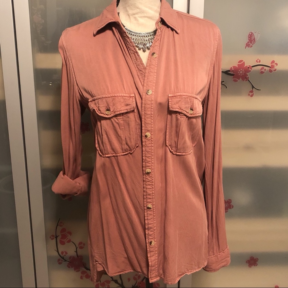 Harper Dusty Pink Button Down Blouse ~ M